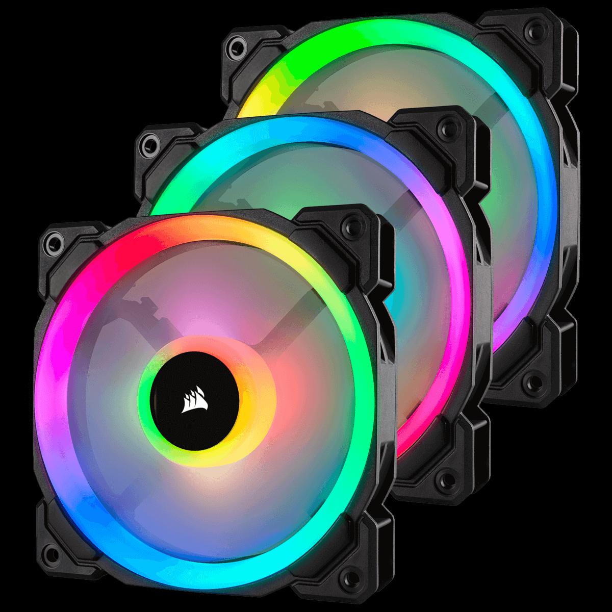 Easygoing Squirrel candidate Corsair LL120 RGB 120mm Dual Light Loop RGB LED PWM Fan — 3 Fan Pack with  Lighting Node PRO – Aitmad Computer